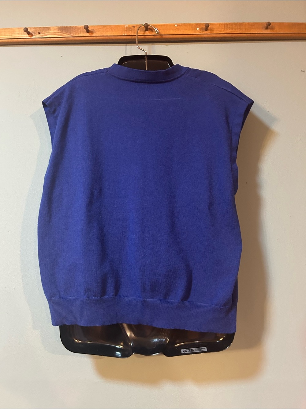 Classic V-Neck Button Front Sweater Vest - Blue - Picture 4 of 5